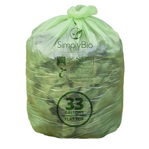 Simply Bio 33 Gal. 1.57 Mil. Compostable Trash Bags With Flat Top,  Eco-friendly, Heavy-duty (30-count) : Target