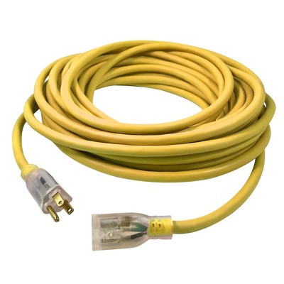 USW 14/3 Yellow Medium Duty Extension Cord with Lighted Plug