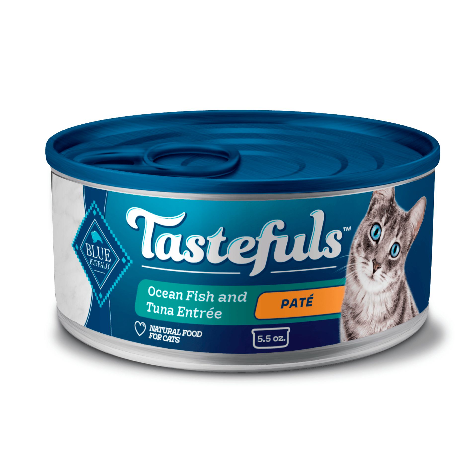 Blue Buffalo Tastefuls Natural Pate Wet Cat Food with Ocean Fish & Tuna Entrée - 5.5oz