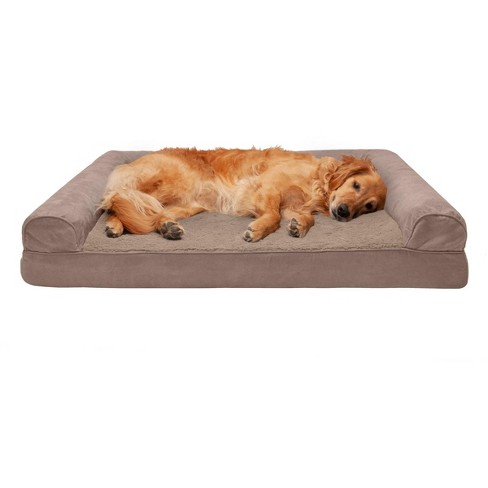 Furhaven Plush & Suede Cooling Gel Sofa Dog Bed - Jumbo, Almondine : Target