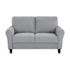 TiramisuBest Modern Dark Gray Loveseat Sofa, Textured Fabric 2-Seater Couch with Rounded Arms, Attached Cushions for Living Room, Bedroom - 2 of 4