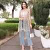 Anna-Kaci Swim Women's Boho Crochet Long Vest Top Sleeveless Lace Cardigan Duster Swimwear Cover Ups - 4 of 4