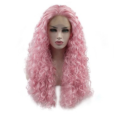 Unique Bargains Women's Long Water Wave Lace Front Wigs with Wig Cap 24" 1PC