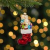 Northlight 4.5" Shiny Red Present Filled Stocking Hanging Glass Christmas Ornament - 2 of 4