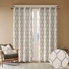 Geometric Pattern Silver Grommet Top Window Panel, Natural Appeal Textured Base Fabric Window Panel for Modern Decor Style - image 2 of 4