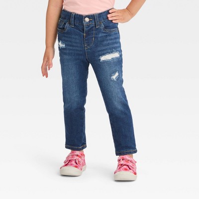 Toddler Skinny Dark Rip Repair Jeggings - Cat & Jack™ Dark Blue