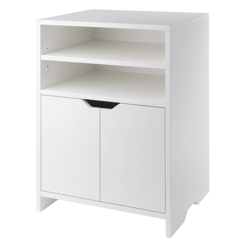 Nova Open Shelf Storage Cabinet White - Winsome: Modern Accent Furniture, Adjustable Shelves