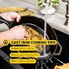 Attop 10.25 Inch Cast Iron Skillet – Pre-Seasoned Frying Pan with Teardrop Handle Black - 2 of 4
