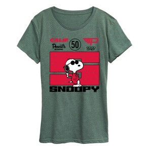 Women's - Peanuts - Racer Snoopy Short Sleeve Graphic T-Shirt - 1 of 4