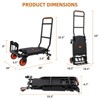 Hand Truck, Heavy Duty Folding Hand Truck 330 Lbs - 4-Wheel Dolly Cart with Elastic Ropes for Moving/Luggage/Warehouse - 3 of 4