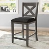 NicBex 5-Piece Counter Height Dining Set for 4 -Rustic Dining Table with 3-Tier Shelf & 4 Upholstered Chairs, Wooden Bar Table Set, Kitchen Table Set - 3 of 4