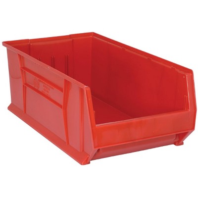 Quantum Storage Systems Hulk 30" Container, 29-7/8"L X 16-1/2"W X 11"H, Stackable, Polypropylene, Red, Made In Usa