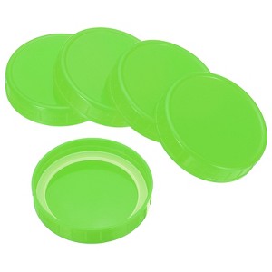 Unique Bargains Regular Mouth Plastic Mason Jar Lids with Silicone Sealing Ring 6 Pcs - 1 of 4