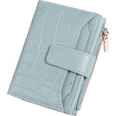 BEAFUP Small Wallet for Women,Leather RFID Blocking Bifold Credit Card Holder with Zipper Coin Pocket