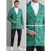 Lars Amadeus Men's Plaid Notch Collar Double Breasted Winter Long Coat - 4 of 4