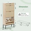 Brafabhome Narrow Shoe Cabinets with 3 Flip Drawers, Entryway Rattan Shoe Storage Organizer for Slippers Sneakers and High Heels | 18 Pairs - 2 of 4