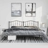 vidaXL California King Metal Bed Frame with Headboard, Sturdy Steel, Black, No Mattress - 3 of 4