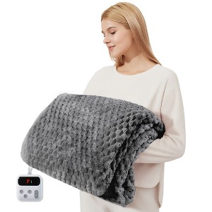 Electric Blanket with 6 Temperature Settings, Automatic Power-off After 9 Hhours, Comfortable and Soft Wool, Quick-Heating, Machine Washable - 1 of 4