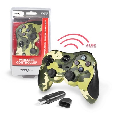 TTX Tech Wireless USB Controller Compatible with PS3, Green Camouflage