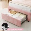 Whizmax Twin Velvet Platform Bed - Adjustable Bear Headboard with RGB LED Lights, Noise-Free Kids Bed Frame, No Box Spring - 4 of 4