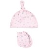 Hudson Baby Infant Boy Cotton Cap and Scratch Mitten Set, Cloud Mobile Pink, 0-6 Months - 4 of 4