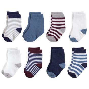 Touched by Nature Baby Boy Organic Cotton Socks, Burgundy Navy