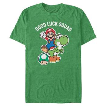 Men's Nintendo Super Mario St. Patrick's Day Good Luck Squad T-Shirt