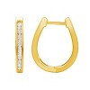 GILDED 1/4 to 1 ct t.w. Natural Diamond Hoop Earrings in Sterling Silver or 14KT Gold-Plated Silver - 3 of 3