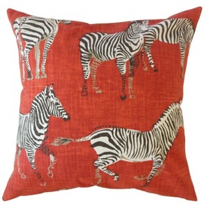 18"x18" Africana Flame Square Throw Pillow Red - The Pillow Collection - 1 of 4