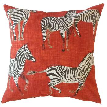 18"x18" Africana Flame Square Throw Pillow Red - The Pillow Collection
