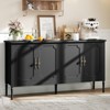 59'' Buffet Sideboard Cabinet with Adjustable Shelves – Vintage Coffee Bar Storage Cabinet with 4 Doors - 2 of 4