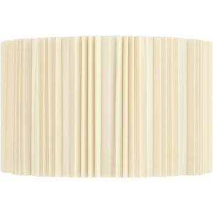 Springcrest 17" Top x 17" Bottom x 10 1/2" High x 10 1/2" Slant Lamp Shade Replacement Large Ivory Brussels Linen Ruffled Pleats Spider Harp Finial - 1 of 4