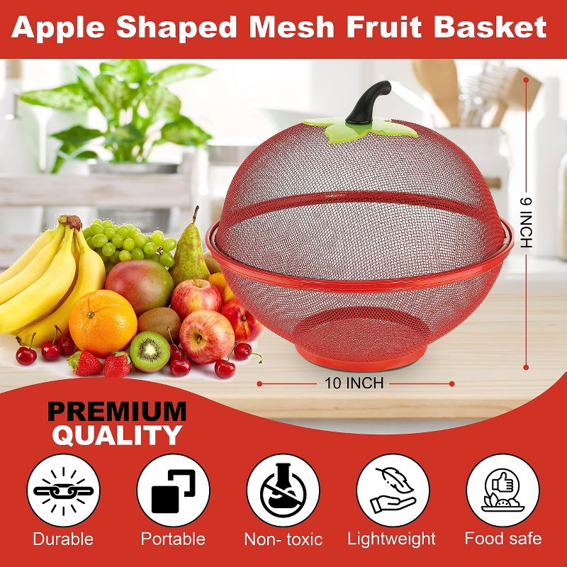 KOVOT Apple Shaped Mesh Fruit Basket | Keep Freshness In & Bugs Out, 2 of 7