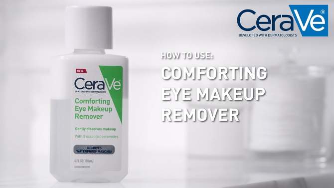 CeraVe Waterproof Liquid Eye Makeup Remover, Travel Size - 4 oz, 2 of 19, play video