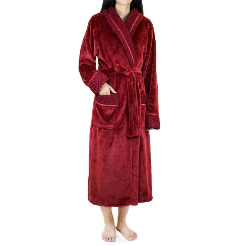 Pavilia Soft Plush Women Fleece Robe, Cozy Warm Housecoat Bathrobe, Fuzzy  Female Long Spa Robes (dark Red, 2x-3x) : Target