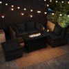 Costway 5 PCS Patio Furniture Set Heavy-duty Frame Rattan Sofa Set with 60,000 BTU Firepit Table White/Black/Red/Gray/Turquoise/Navy - 4 of 4