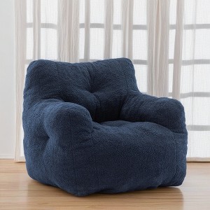 ROOMTEC Bean Bag Chair, Velvet Tufted Foam Accent Lazy Sofa Chair Floor Couch Chair - 1 of 4