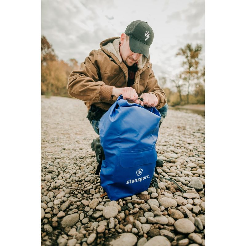 Stansport Waterproof Backpack Dry Bag With Shoulder Straps 30L Blue, 4 of 10