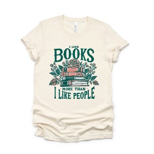 Simply Sage Market Women's I Like Books More Than People Short Sleeve Graphic Tee - 1 of 4