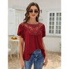 Summer Blouse For Women Lace Petal Sleeve Tops Short Sleeve Pleated Shirt Loose A Line Tshirts - 2 of 4
