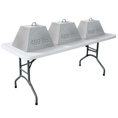 White Rectangular 6-Foot Folding Plastic Outdoor Table