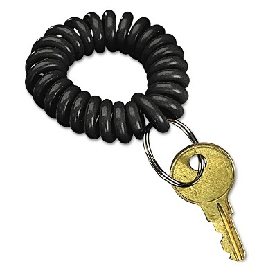 Securit Wrist Key Coil Wearable Key Organizer Flexible Coil Black 04995