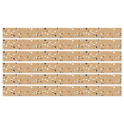 Carson Dellosa Education We Belong Speckled Kraft Paper Straight Borders Per Pack, 36 Feet Per Pack, 6 Packs