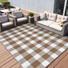 Outdoor Rug Patio Rug Waterproof Plastic Straw Rug Modern Plaid Throw Carpet UV-Resistant Reversible Mat for Camping RV Deck Porch Picnic Balcony - 2 of 4