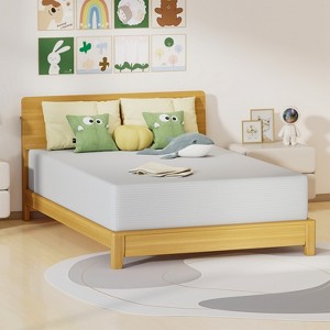 FDW 12 inch Bamboo Charcoal Memory Foam Mattress Cooling Gel CertiPUR-US Certified Breathable Bed Mattress for Cooler Sleep,White - 1 of 4