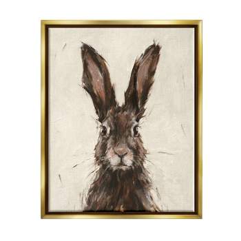 Stupell Industries Brown Rabbit Hare Portrait Painting