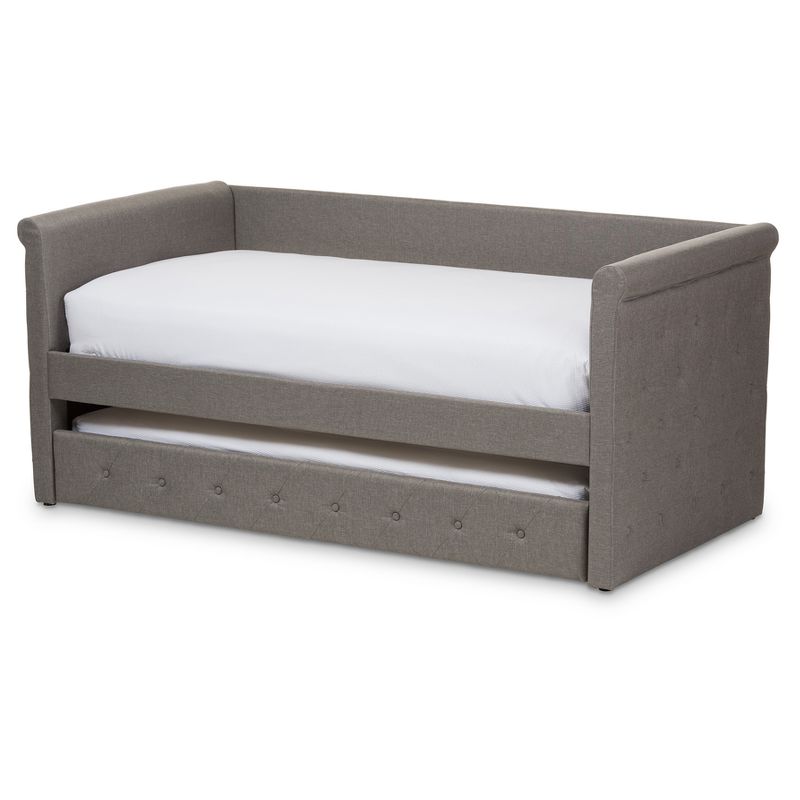 Twin Alena Modern And Contemporary Fabric Daybed with Trundle - Baxton Studio, 3 of 7