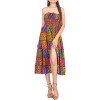 LA LEELA Women's House Daily Routine Evening Wear Club Party Tube Top Midi Evening Casual Backless Dress Strapless for Women One Size Pink, Floral - 2 of 4