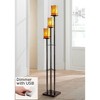 Robert Louis Tiffany Style Floor Lamp with USB Charging Port 3-Light 72" Tall Bronze Amber Art Glass Shade for Living Room Reading - 2 of 4