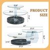Maggift Patio End Tables, Glass Top Round Coffee Table, Double Layer Design, Suitable for Living Room, Patio, Bedroom, Black, 47"*29.5"*16.7" - 2 of 4